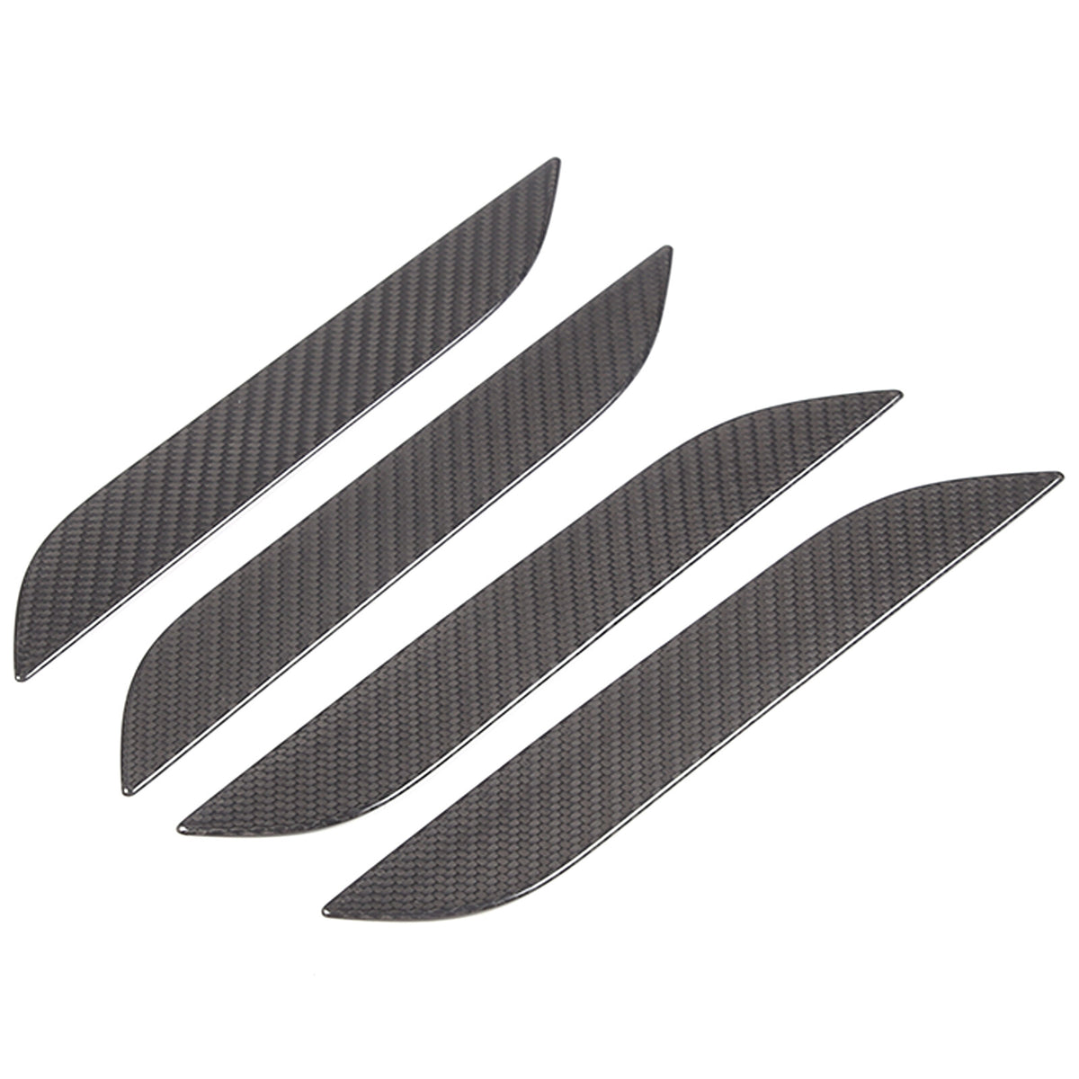 Matte Real Carbon Fiber Side Door Handle Covers For Tesla Model S Plaid 2014+ 7