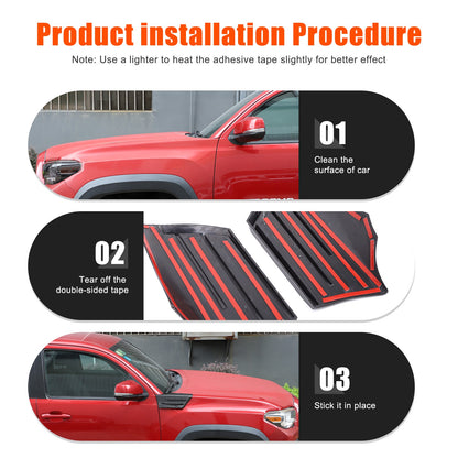 Carbon Fiber ABS Side Fender Upper Trim Cover For Toyota Tacoma 2016-2019 5