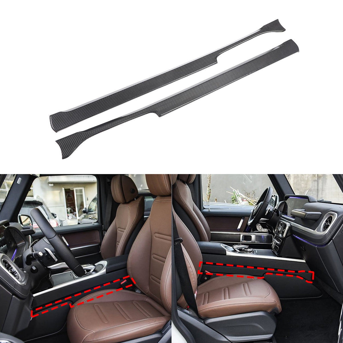 Real Carbon Fiber Center Gear Shift Side Trim For Benz G-Class W463 2019-24 12