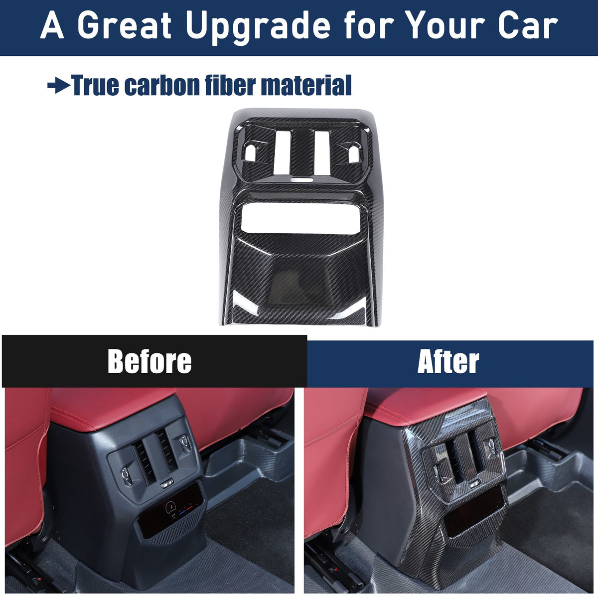 Real Carbon Fiber Rear Air Conditioning Vent Trim Cover For BMW X3 G45 2025+ 21