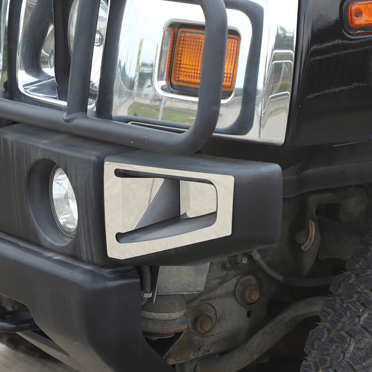 For 03-09 Hummer H2 Stainless Steel Front Bumper 4pcs Silver Accent Trim US 4