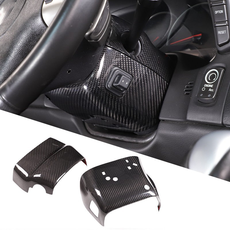 Real Dry Carbon Fiber Steering Wheel Base Lower Trim For Corvette C6 2005-2013 3