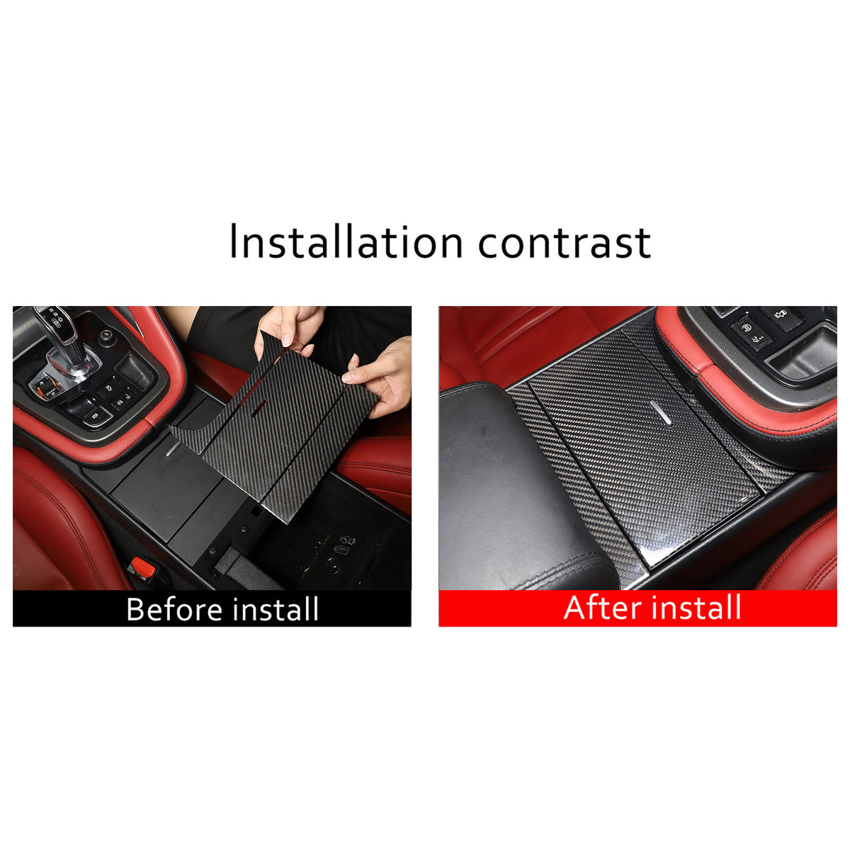 Real Carbon Fiber Interior Center Console Panel Trim For Jaguar F-TYPE 2013-24 16