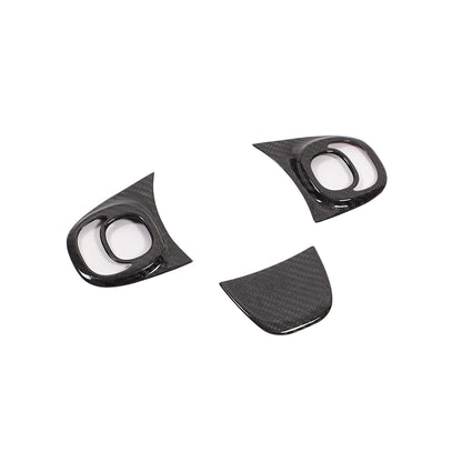 Real Carbon Fiber Steering Wheel Button Trim For Fiat 500 Abarth 595 695 2021-23 23