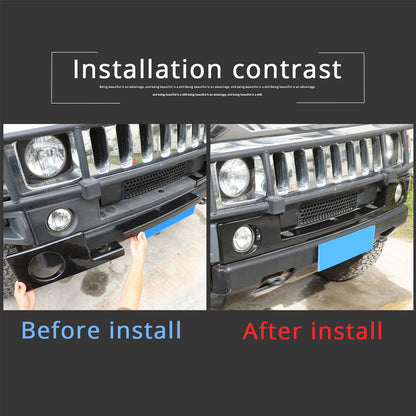 3PCS Glossy Black Front Bumper Side Lamp Trim Cover Trim For Hummer H2 03-09 US 12