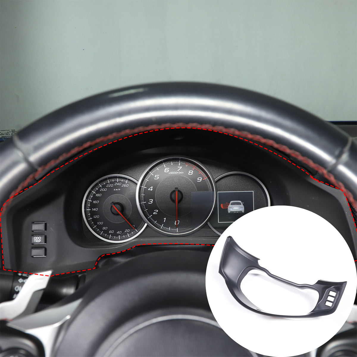 Matte Black Car Dashboard Panel Frame Cover Trim For 2012-2020 Subaru BRZ 4