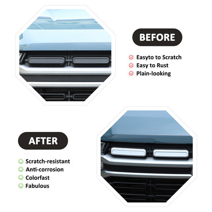 ABS Silver Front Hood Grill Cover Bonnet Trim fits For Ford Maverick 2022-24 US 12