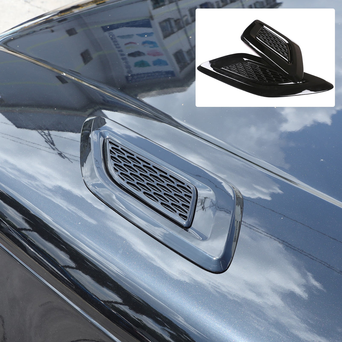 Piano Black ABS Exterior Hood Air Vent Trim For Range Rover Vogue L460 2023+ 5