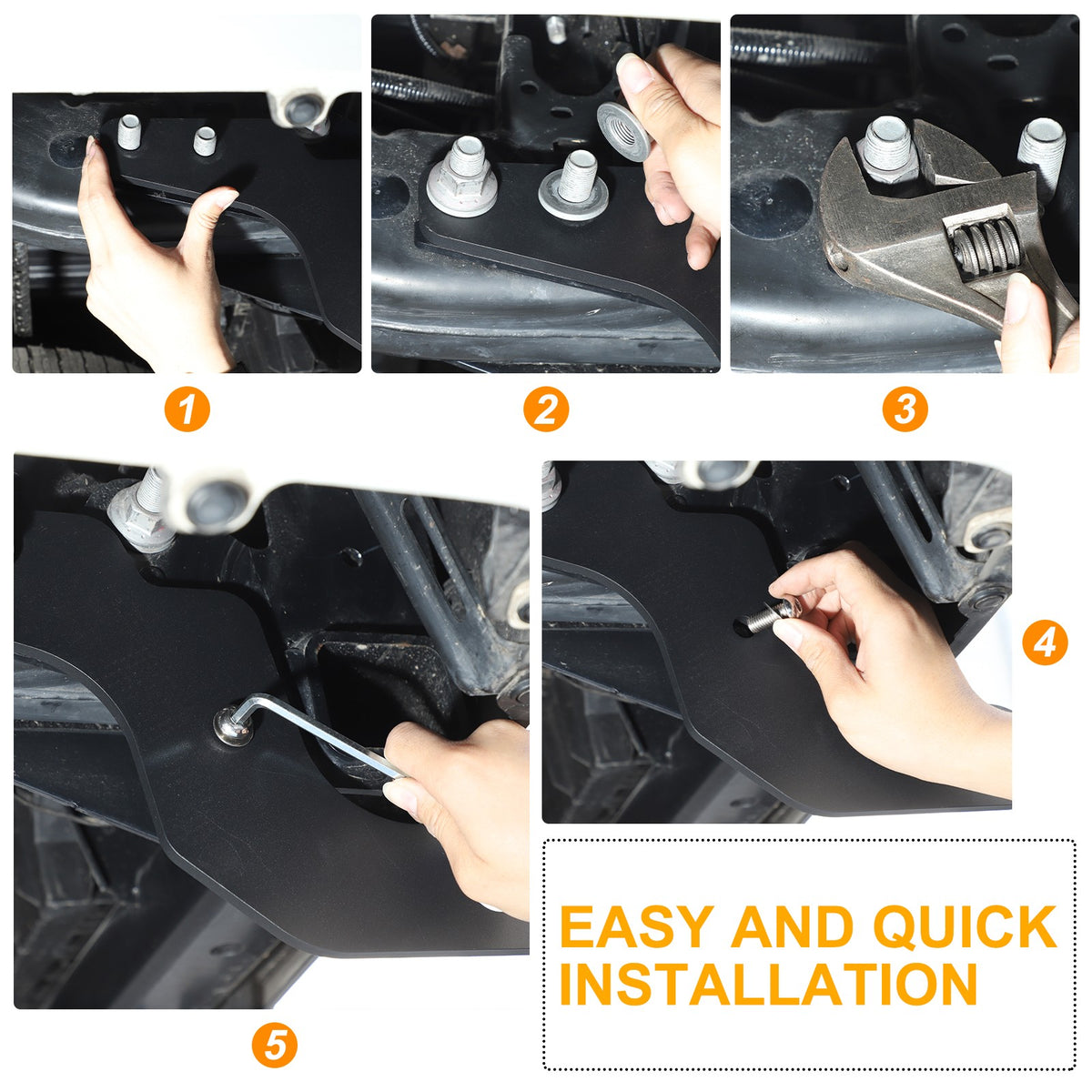 Black Rear Bumper Tow Hook Rescue Recovery Kits For Toyota Tundra 2022+ 9