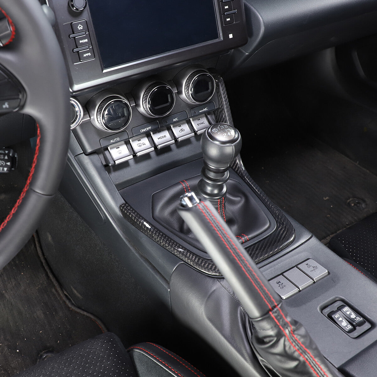 For Subaru BRZ 2022 Center Control Console Gear Shifter Trim Frame Carbon Fiber 12