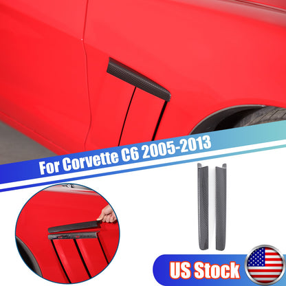 Real Carbon Fiber Side Air Outlet Upper Emblem Panel Trim For Corvette C6 05-13 1