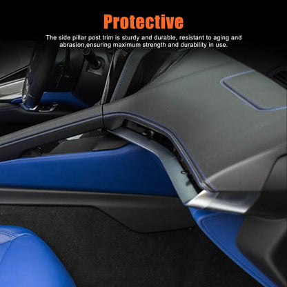 Glossy Piano Black Dashboard Side Air Outlet Trim Set For Corvette C8 26+ US 5