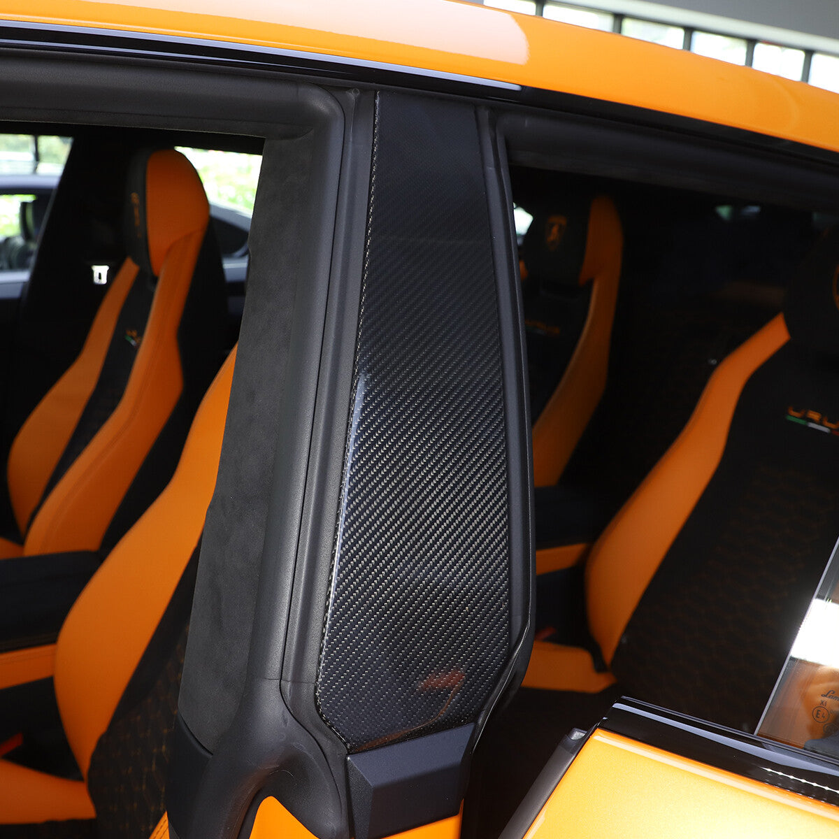 Real Carbon Fiber B-Pillar Panel Window Trim Cover For Lamborghini URUS 18-23 US 9