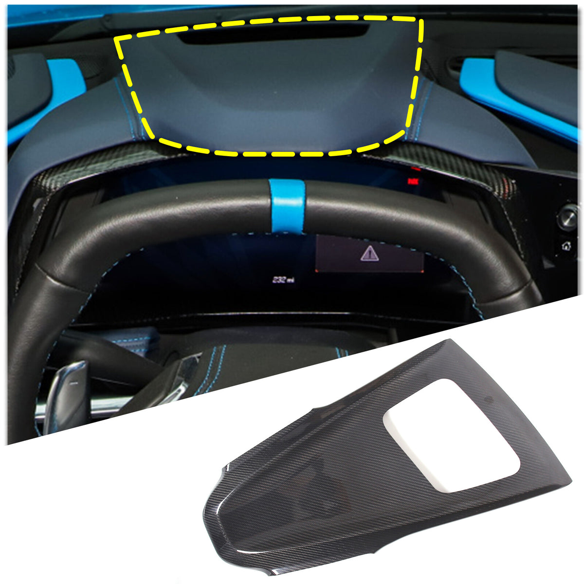 Real Dry Carbon Fiber Full Interior Set Cover Trim Kits For Corvette C8 2020-25 - Styles 21-25 2
