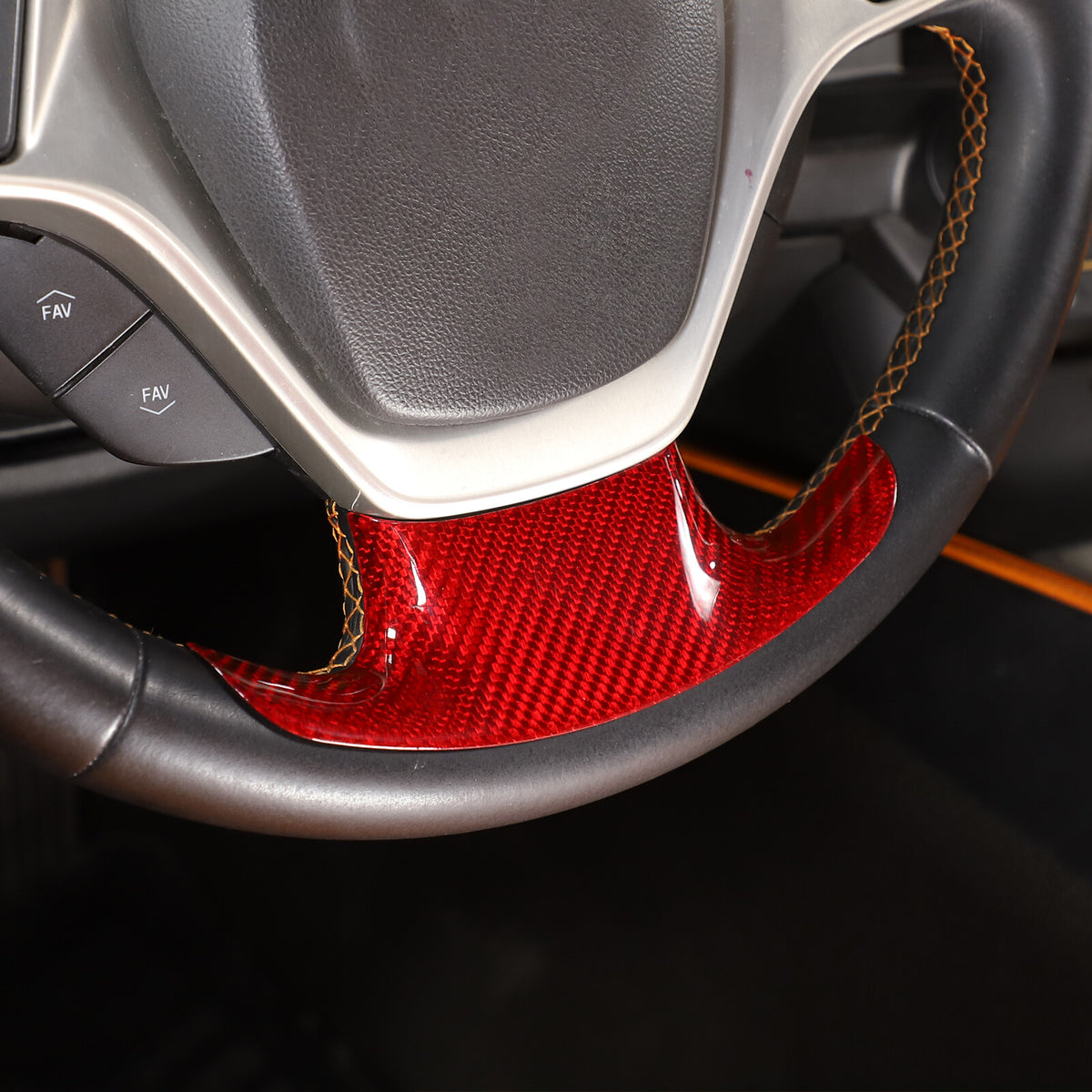 Red Real Carbon Fiber Interior Center Full Trim Set Kit For Corvette C7 2014-19 - Variants 6-10 14