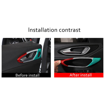 Tri-Color Real Carbon Fiber Inner Door Handle Trim For Alfa Romeo Giulia 2017-20 10