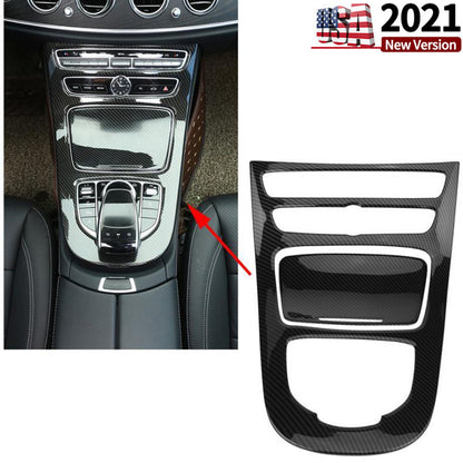 Carbon Fiber Look Center Control Panel Cover For Mercedes Benz E Class 16-2018 1