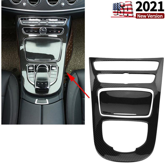 Carbon Fiber Look Center Control Panel Cover For Mercedes Benz E Class 16-2018 1