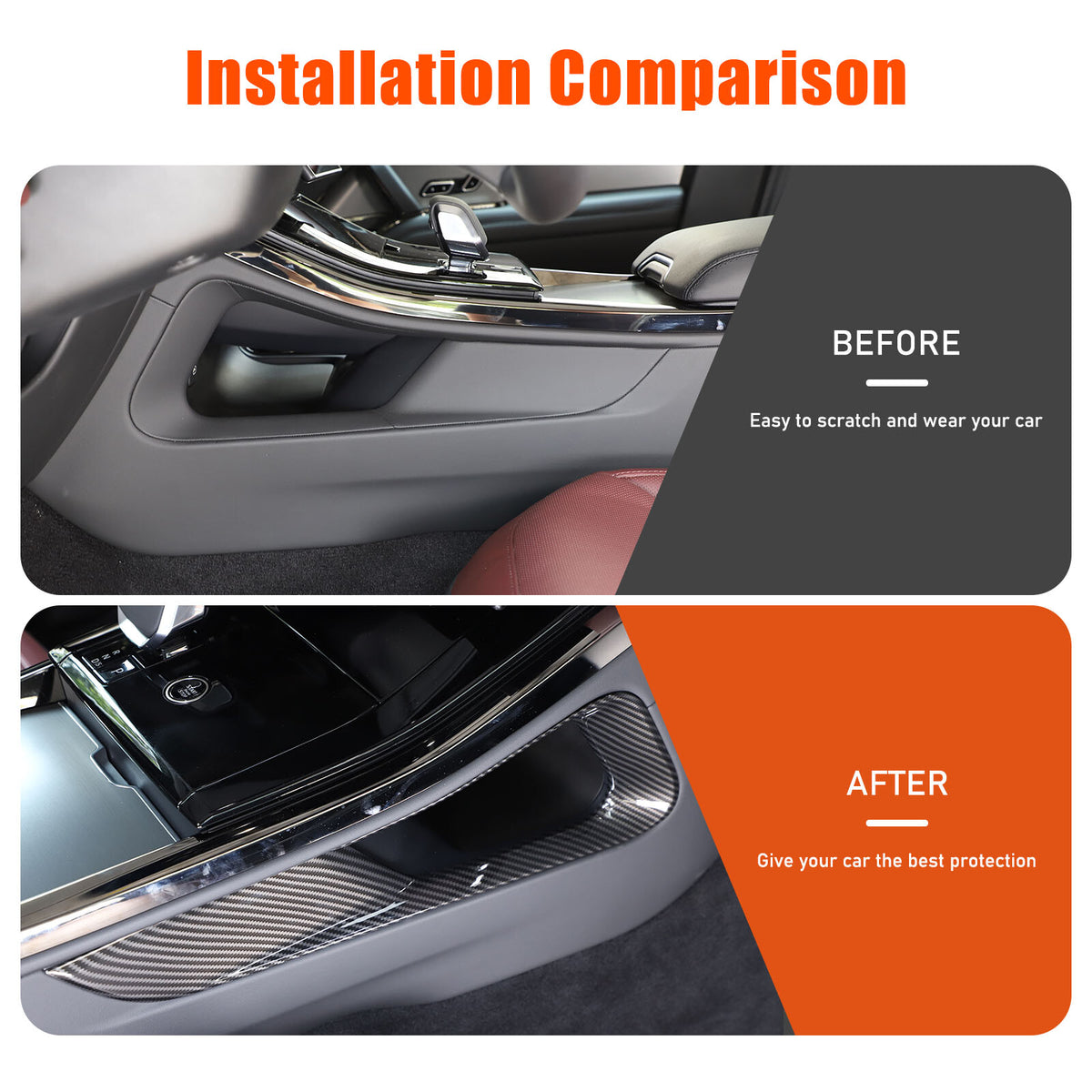 ABS Carbon Fiber Center Console Gear Shift Strip Trim For Range Rover Sport 23+ 17