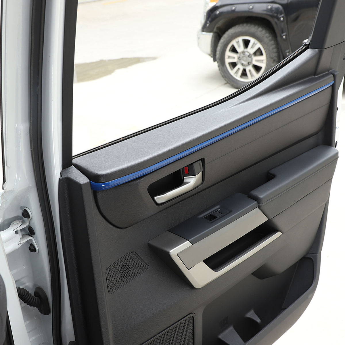Blue inner Interior door Upper Armrest panel Trim Cover For Toyota Tundra 22-23 5