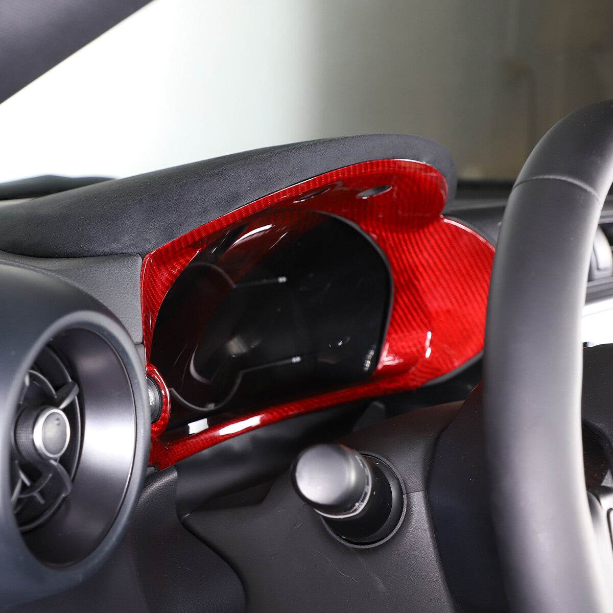 Red Real Carbon Fiber Interior Center Console Trim Set Kit For Subaru BRZ 22+ 43
