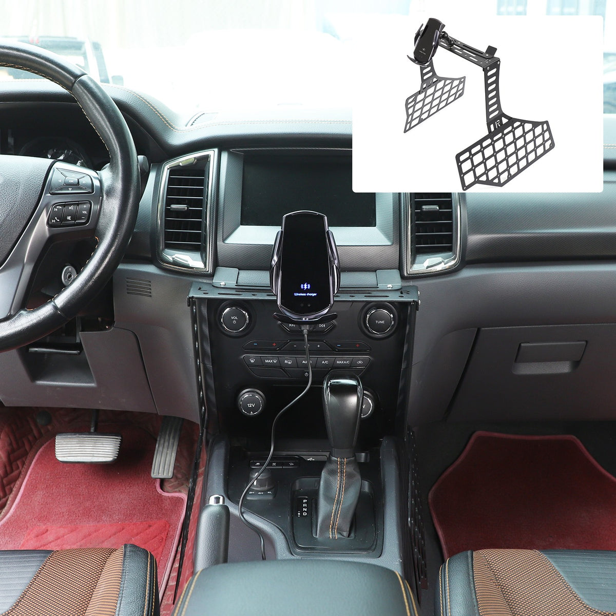 Wireless Center Gear Shift Extension Platform For Ford Ranger T7 T8 2015-2022 4