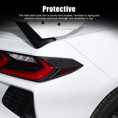 Real Carbon Fiber Rear Taillight Side Trim Cover for Corvette C8 2020+ 7
