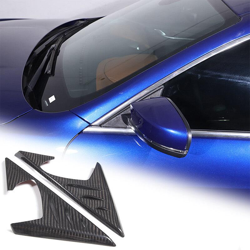 Dry Carbon Fiber Door Triangle A Pillar Cover Trim For Maserati Ghibli 2014-24 2