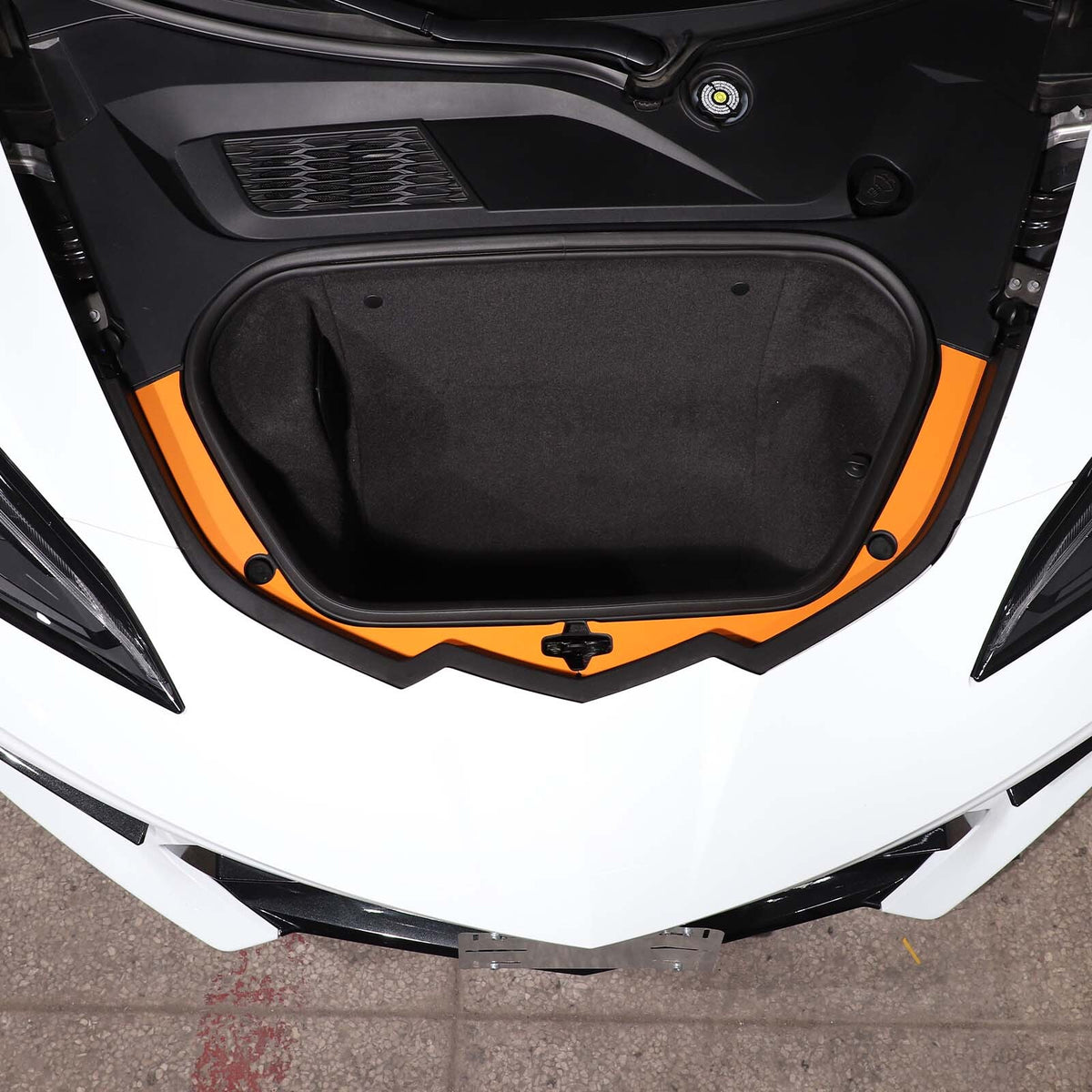 Yellow Front Trunk Bezel Gloss Stainless Plate Trim Strip For Corvette C8 20-26 9