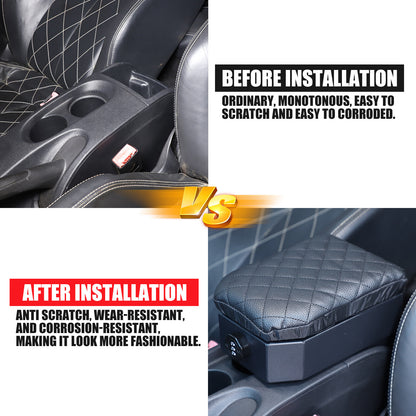 Aluminum Locking Center Armrest Vault Safe Storage Box For SEAT Leon 2008-2012 7