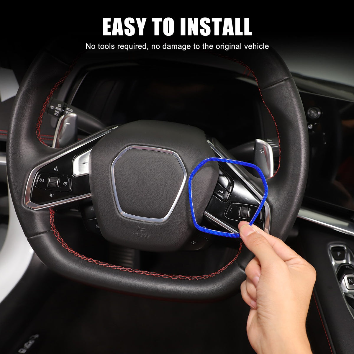 Blue Real Carbon Fiber Full Interior Set Decor Trim Kit for Corvette C8 20-25 - Variants 21-25 23