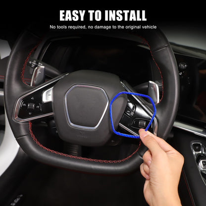 Blue Real Carbon Fiber Full Interior Set Decor Trim Kit for Corvette C8 20-25 - Variants 21-25 23