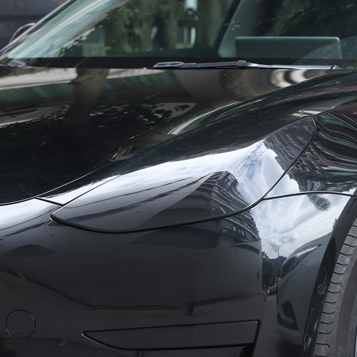 Transparent Gray Smoked Front Headlight Trim Cover For Tesla Model 3/Y 17-22 US 21