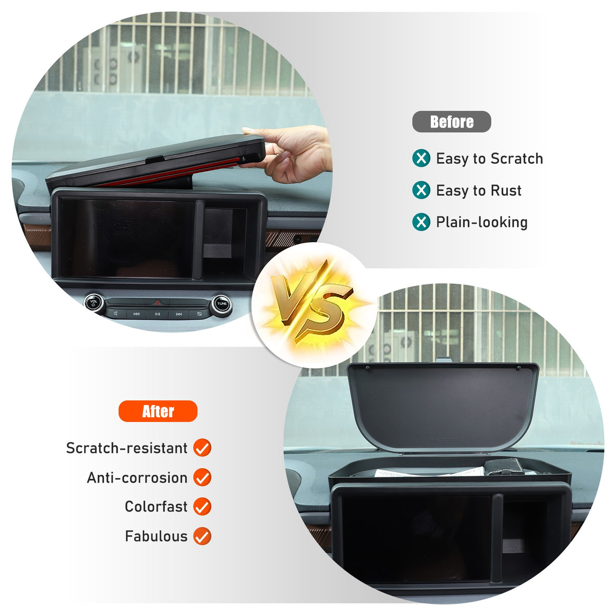 ABS Navigation Screen Rear Storage Box With Lid For Ford Maverick 2022+ US 9