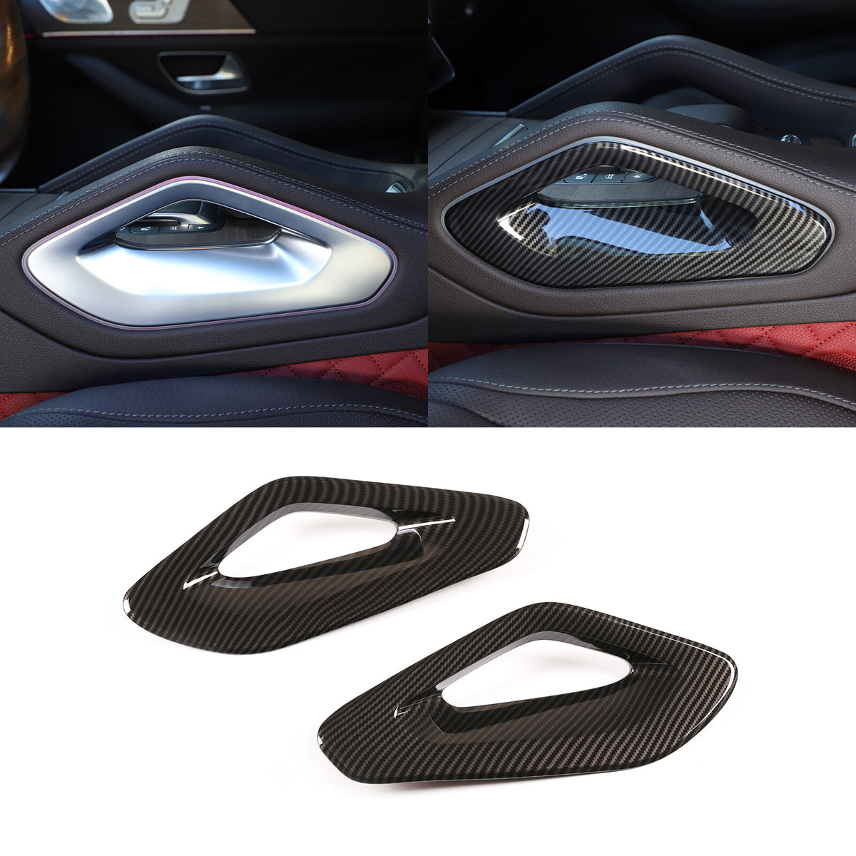 ABS Carbon Fiber Interior Center Trim Set For Benz GLE W167 GLS X167 2020-2022 2