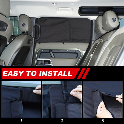 Rear Door Window Sun Shade Cover For Land Rover Defender L663 2020+ 4