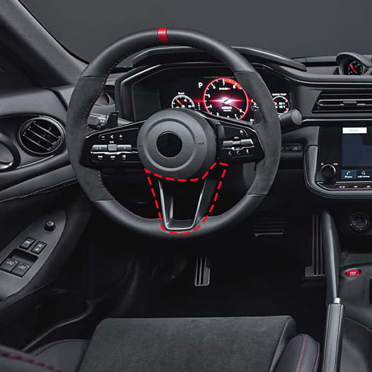 Real Carbon Fiber Steering Wheel U Type Cover Trim For Nissan Z RZ34 400Z 2023+ 10