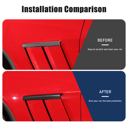 Real Carbon Fiber Side Air Outlet Upper Emblem Panel Trim For Corvette C6 05-13 10