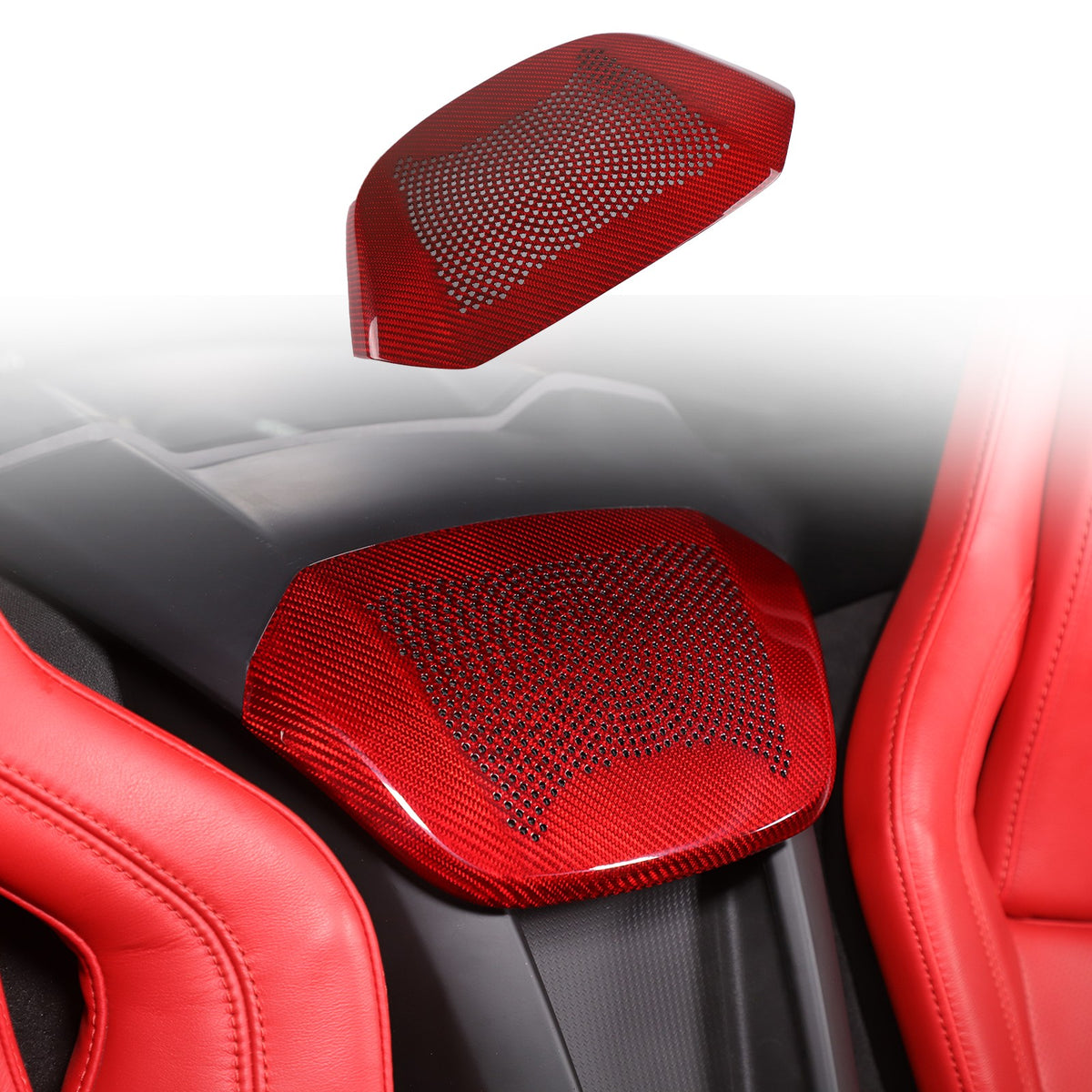 Real Carbon Fiber Rear Speaker Grill Cover For Corvette C8 2LT 3LT 2020+ 22