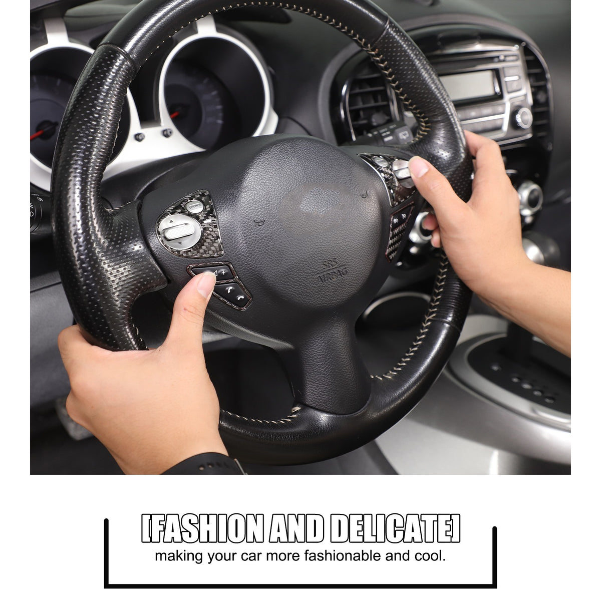 Soft Carbon Fiber Interior Center Console trim Sticker For Nissan Juke 2011-2019 79