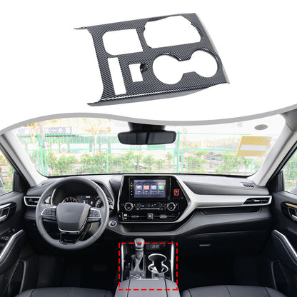 ABS Carbon Fiber Center gear shift trim cover for Toyota Highlander 2022-2024 6