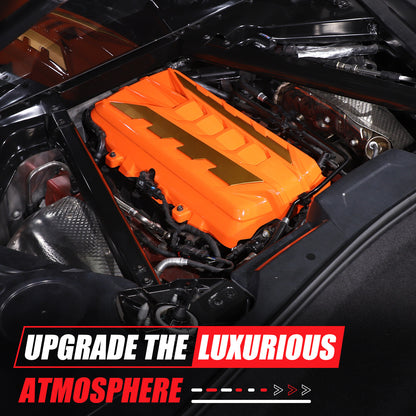 Orange Engine Bay Panel Cover Trim in Edge Yellow For Corvette C8 2020-26 11