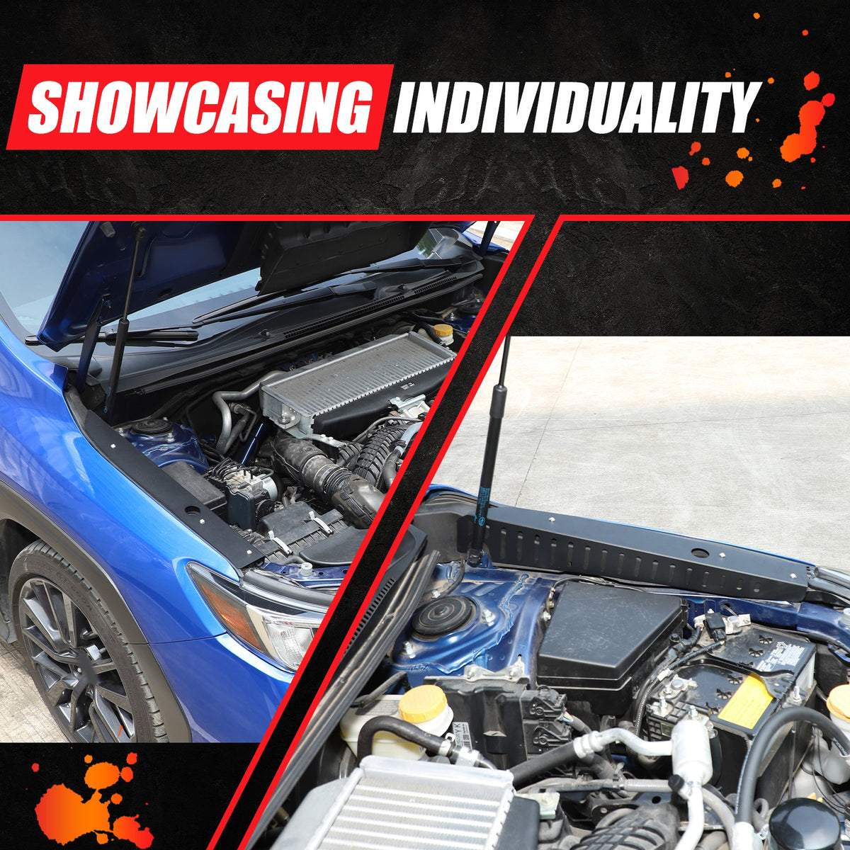 Black Aluminum Engine Bay Side Reinforcement Plate For Subaru WRX VB 2022+ 13