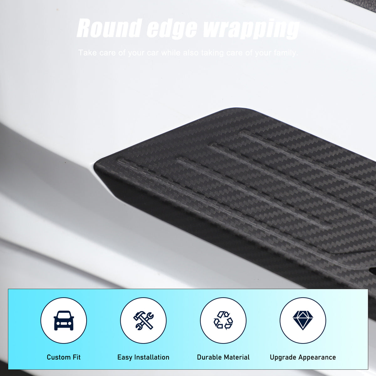 Matte Real Carbon Fiber Scuff Plate Door Sill Cover Protector For Corvette C8 23