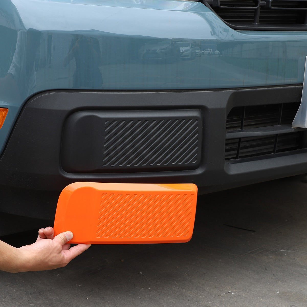 Orange ABS Front Bumper Side Trim Cover For Ford Maverick 2022-2024 US 15