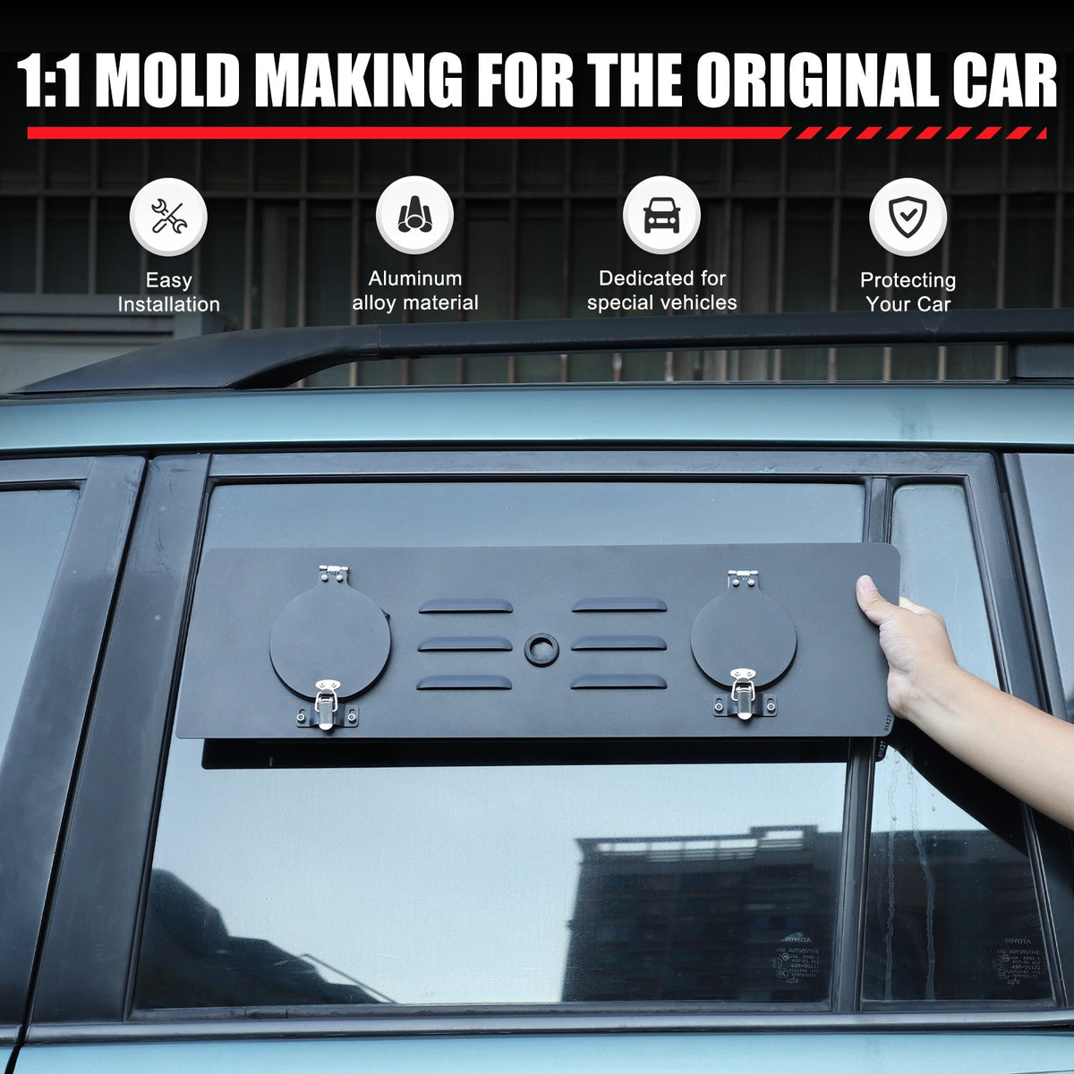 Rear Window Louver Air Vent Trim (Heater Version) For Toyota Prado 2003-2023 10