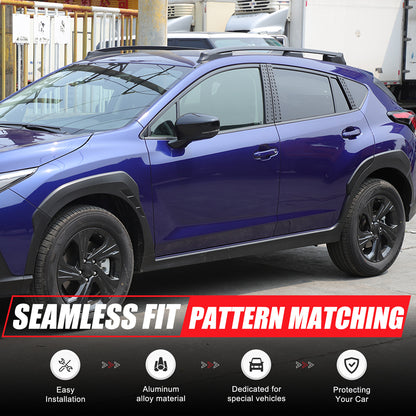Exterior Rear Quarter Door Window Pillar Trim Kit For Subaru Crosstrek 2024+ 6
