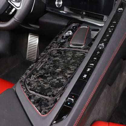 Forged Carbon Fiber Console Storage Panel Sticker Trim For Corvette C8 2020-25 5