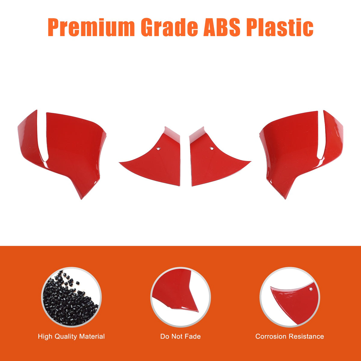 Sport Red ABS Exterior Side Mirror Bottom Cover Trim For Corvette C8 2020+ US 6