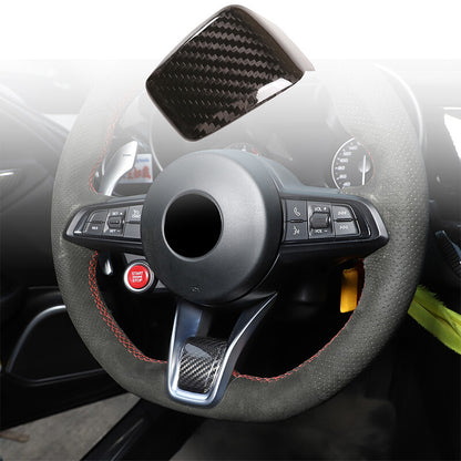 Real Carbon Fiber Steering Wheel Trim Set For Alfa Romeo Giulia/Stelvio 20+ 6